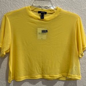 Forever 21 Yellow Crop Top, Size M, Stretch
